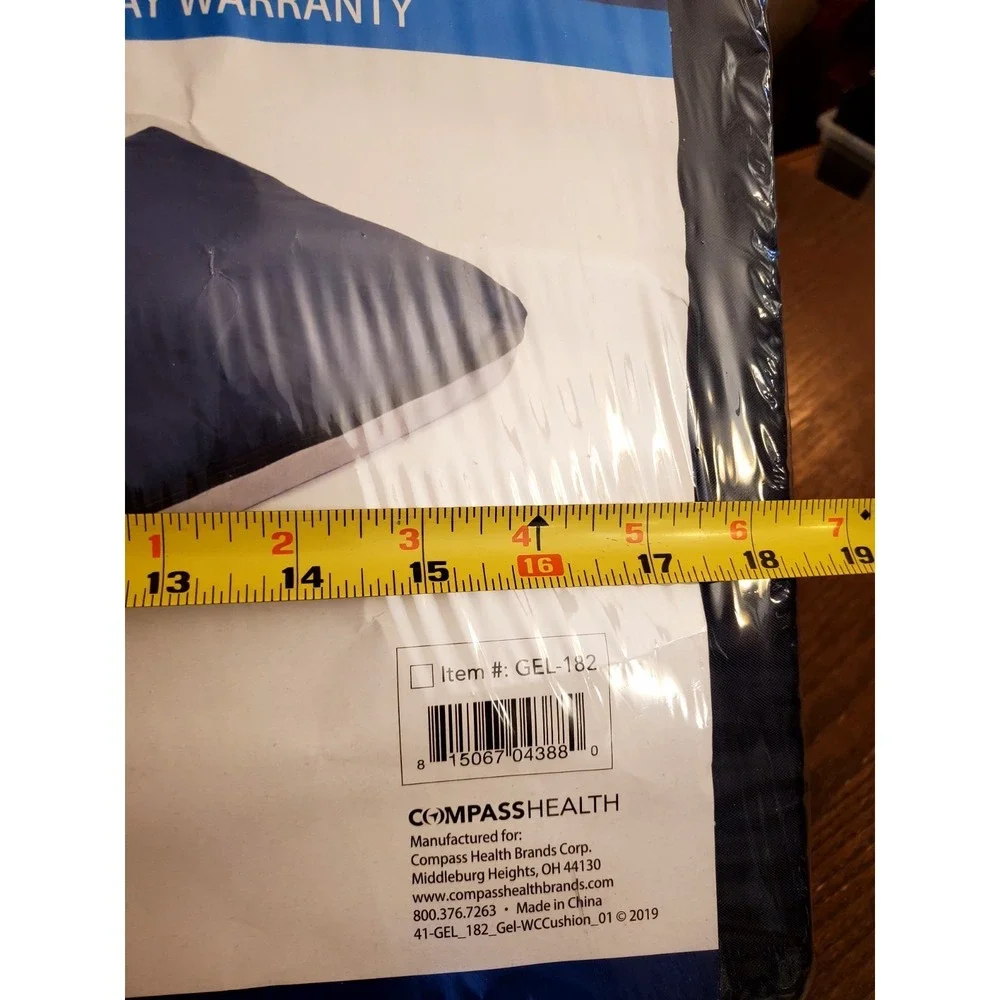 Meridian GEL-182 16x18x2 Gel Wheelchair‎ Cushion Water Resistant- Sealed